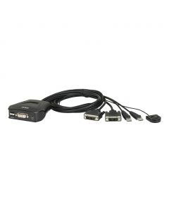 ATEN CS22D 2-poorts USB DVI-kabel KVM-switch met externe poortselectieschakelaar