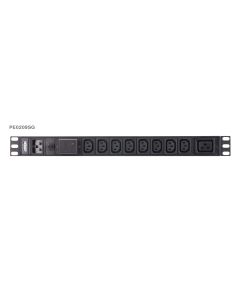 ATEN PE0209SG 9-Outlet 1U Basic PDU with Surge protection (16A) (8x C13, 1x C19)