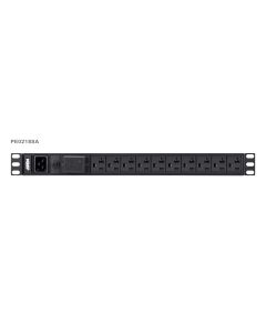 ATEN PE0218SG 18-Outlet 1U Extended Depth Basic PDU with Surge Protection (16A) (17x C13, 1x C19)